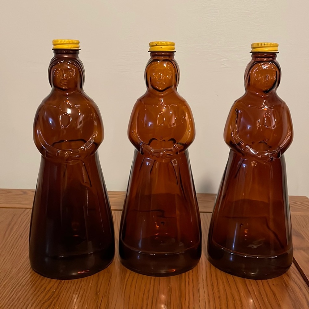 Set of 3 Mrs Butterworth Glass Bottles